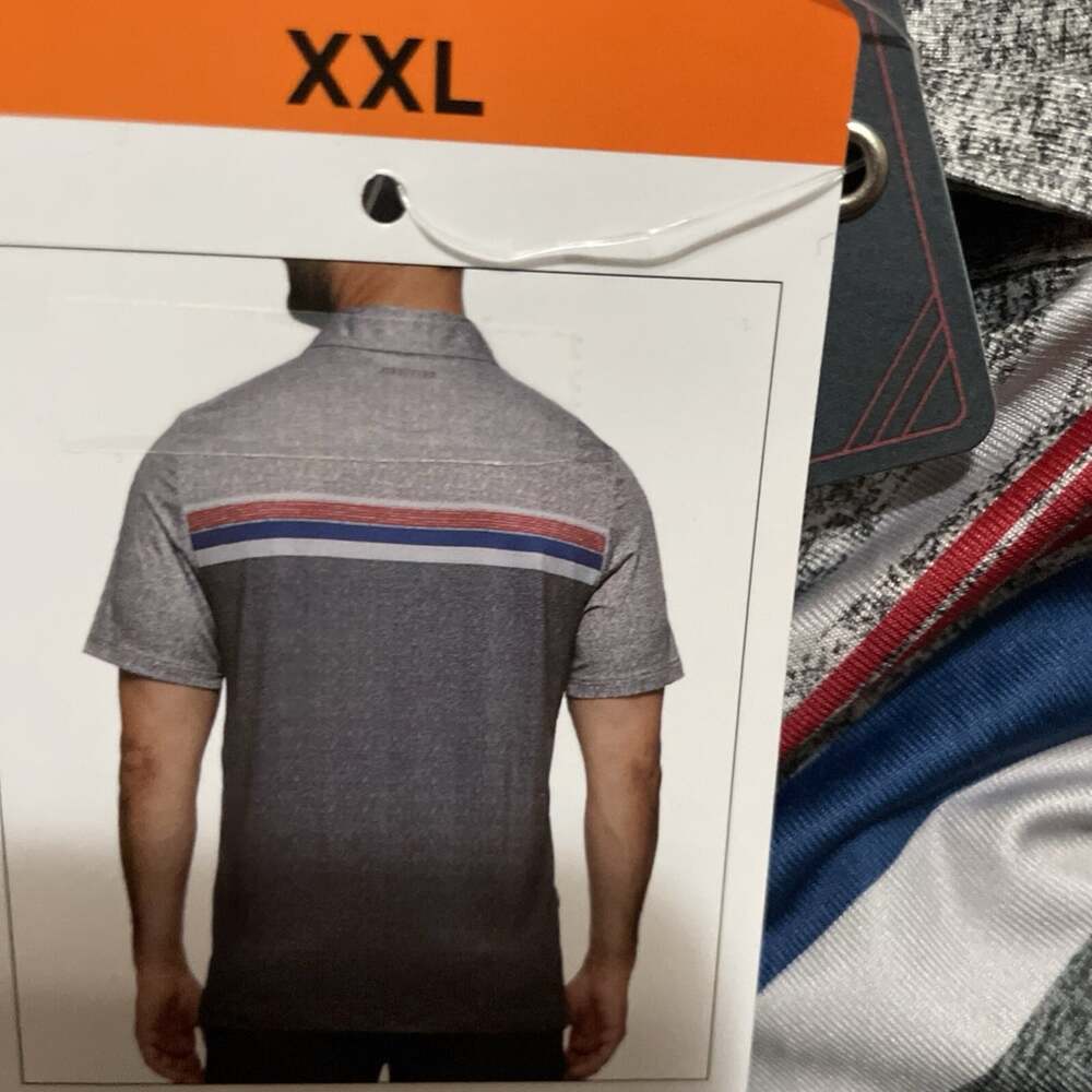 Flag & Anthem Polo Shirt Men's.XXL Gray